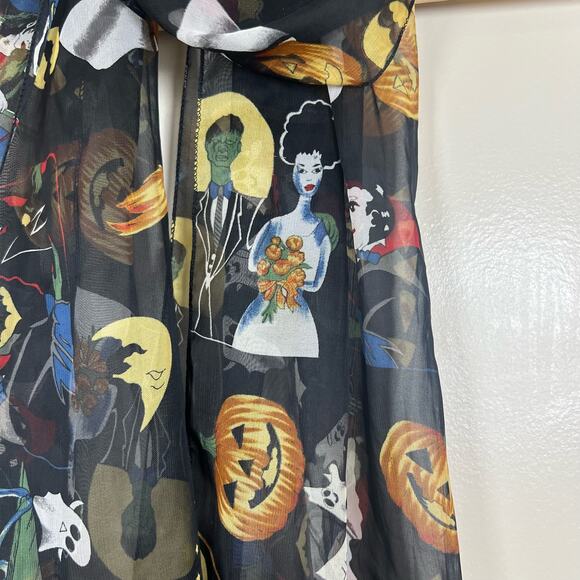 Vintage Halloween Sheer Black Scarf - Picture 2 of 9
